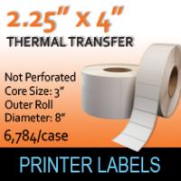 Thermal Transfer Labels 2.25" x 4" Non Perf